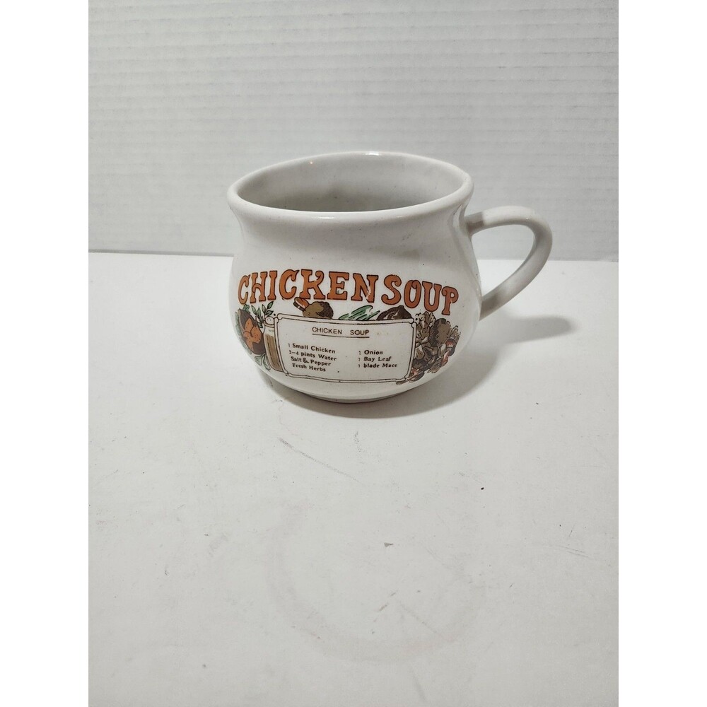 Vintage Chicken Soup Recipe Coffee Mug Cup Big Drink Bowl